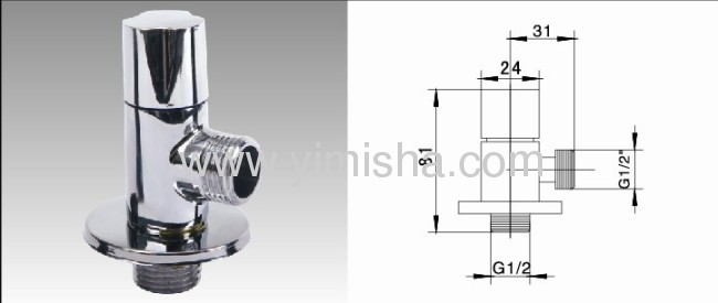 1/2x1/2 Brass Ceramic Sheet Manual Undirectional Triangle Valve 