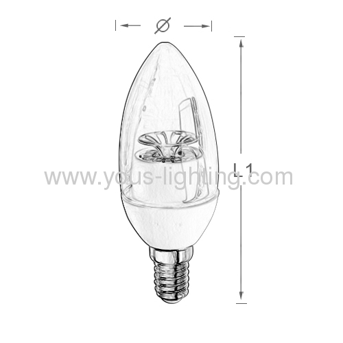 Ceramic candle SMD C37 LED 4.5W E14 Bulb 