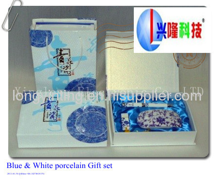 Excellent design 2.4G Blue & White porcelain wireless mouse