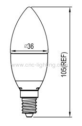 E14 LED Candle Bulb with Epistar 3014LED Chips over 75Ra(4W,5W,6W)