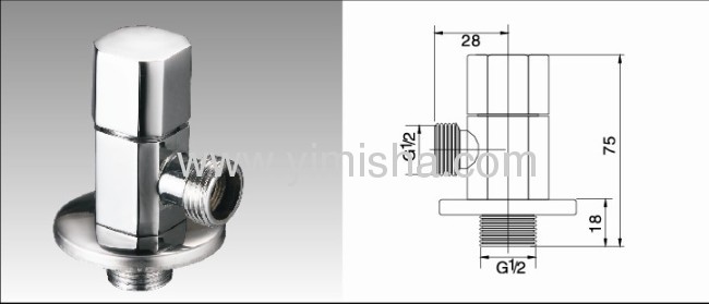 1/2x1/2Brass Chrome Plated Ceramic Sheet Flexible Seal Triangle Valve