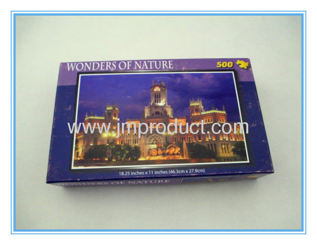 High quality 500pcs Jigsaw puzzle with hard box