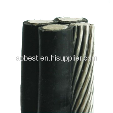 High voltage low price ABC quadruplex overhead cable 3*4AWG+1*4AWG
