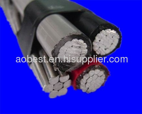2013 hot selling ABC power cable al conductor xlpe insulation four core twisted overhead cable3*2AWG+1*2AWG