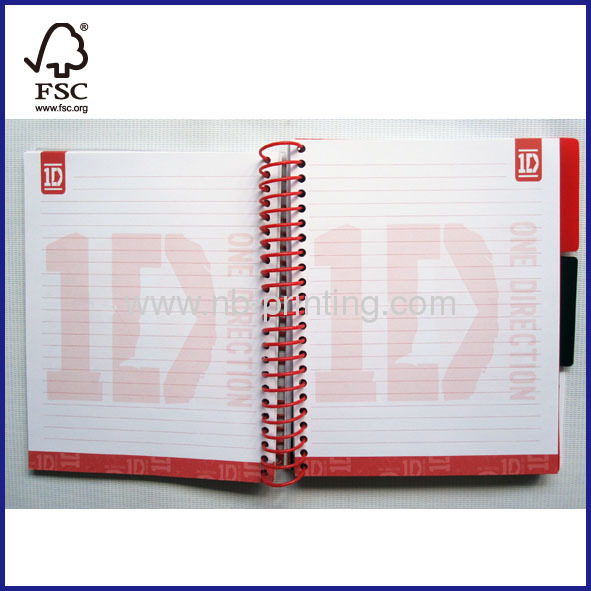 A5 divider notebook with pp cover 