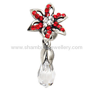 Austrian Crystal pave sterling silver European dangle Lily Bri Charm beads