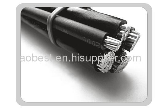 China most famous abc quadruplex cable aac/acsr/aaac conductoroverhead cable 3*336.4+1*4/0AWG