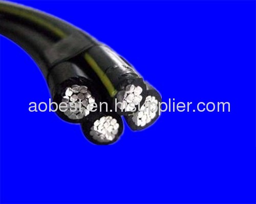 Better quality better price abc quadruplex overhead cable 3*2AWG+1*2AWG with aluminum conductor