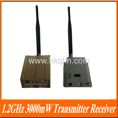 1.2GHz 3000mW 15channel Long Range 3KM Wireless AV Transmitter Receiver