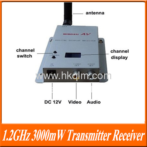 1.2GHz 3000mW 15channel Long Range 3KM Wireless AV Transmitter Receiver