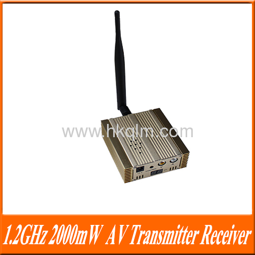 Long Range 2KM 1.2GHz 15Channel Adjustable 2000mW Wireless Audio Video Transmitter and Receiver.