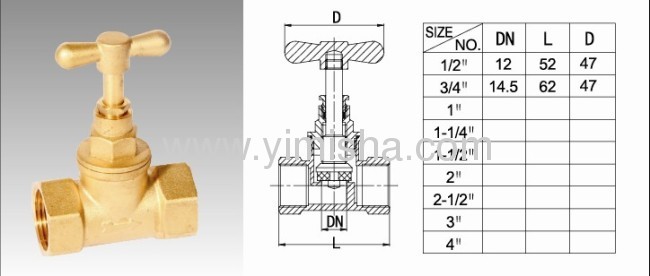 Fashion Design Brass Two General Formula Yellow Handle Stop valve 