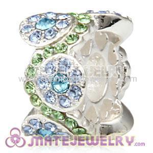 sterling silver 925 european style crystal Daisy charm beads cheap