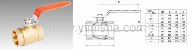 1/2~ 4Horizontal Manual Brass Bi-directional Hard Seal Ball Valve