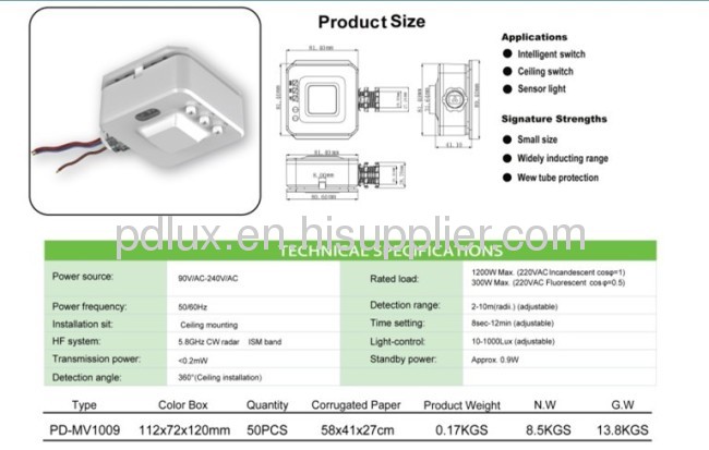 Microwave Sensor PD- MV1009