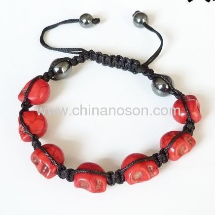 Fashion Colorful Skull Shamballa Bracelet