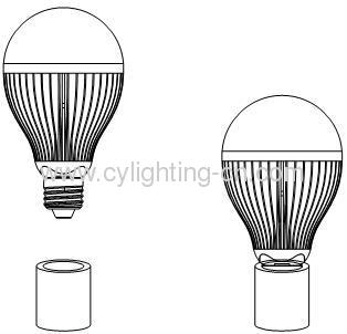 12W Φ80mm×140mm Aluminum Die-cast E27 LED Bulbs