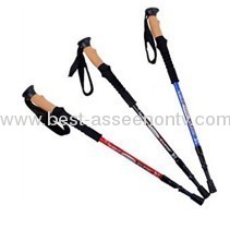 Three straight handle cork mountaineering rod/stick/old man ski rod rod