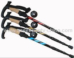New Carbon Retractable Cork Handle Walking Hiking Pole Trekking Stick Ultralight adjustable walkingoutdoor stick