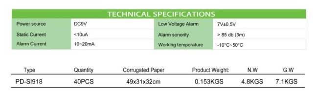 SMOKE ALARM PD SI918