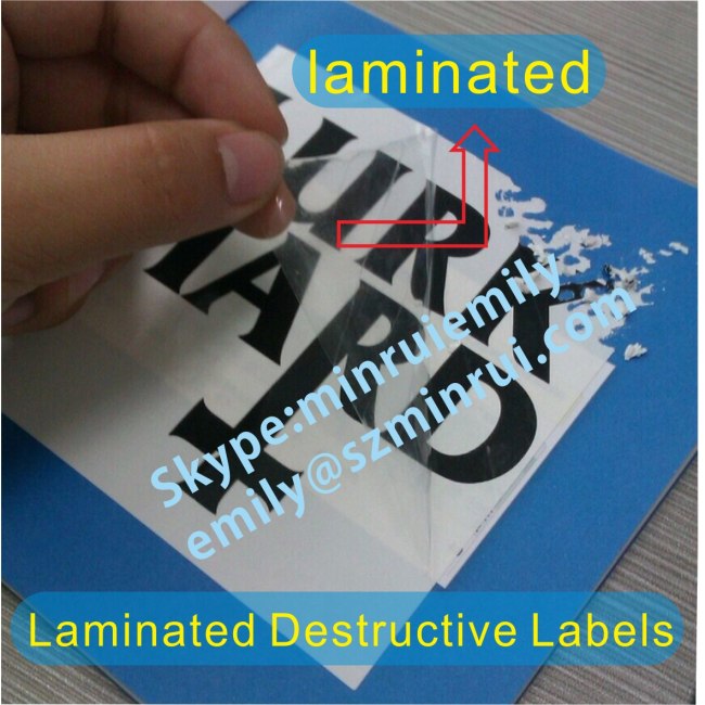 Custom Outdoor Use Warranty Stickers With Date and Logo,Custom Eggshell Warranty Labels,Laminated Destructible Labels