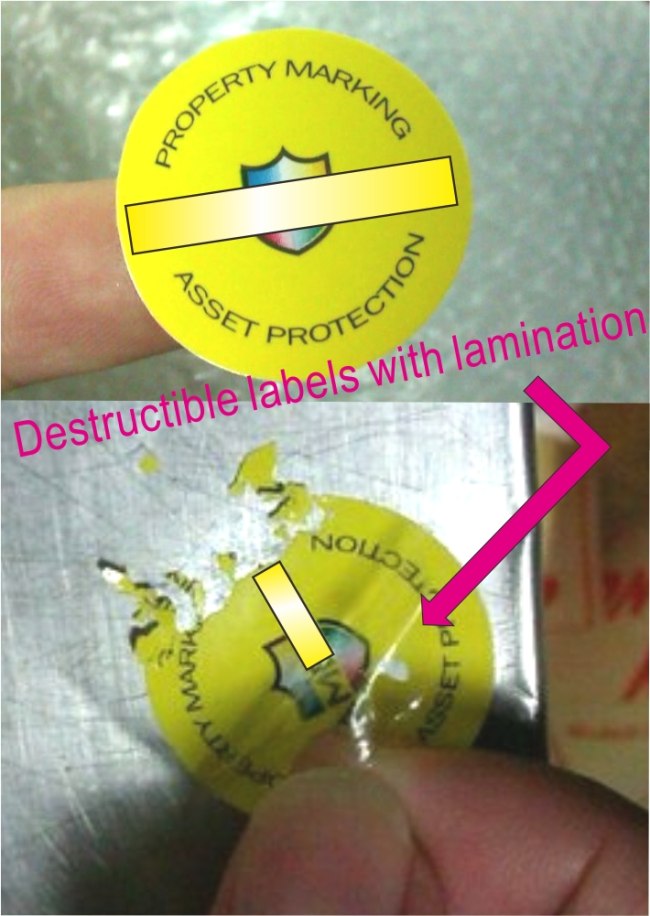 Custom Outdoor Use Warranty Stickers With Date and Logo,Custom Eggshell Warranty Labels,Laminated Destructible Labels