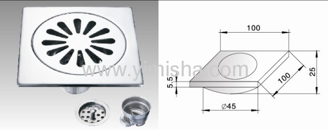 Stainless Steel Anti-Odor Floor Drainer with Clean Out 4 Inch