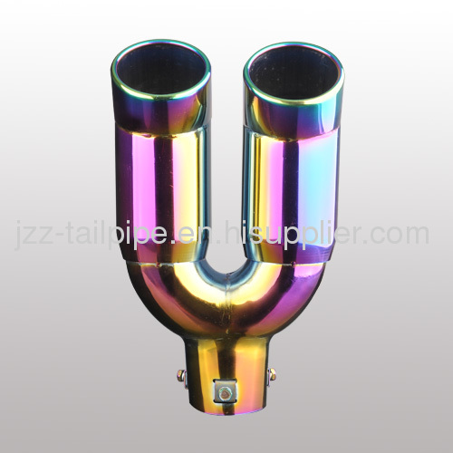 Universal duoble colorful stainless steel exhaust tail pipe