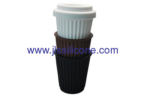 Easy carry kitchen tools silicone coffee cup with lid