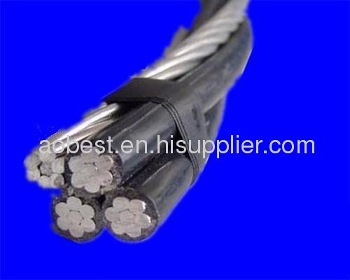 600/1000v ABC quadruplex cable with 4 core twisted 