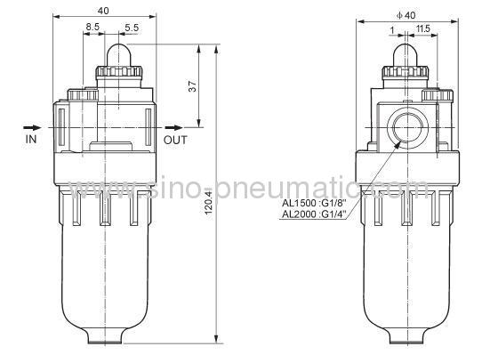 Airtac preparation unit A seriesAIr Lubricator AL1500 AL2000 