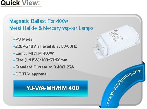 400w magnetic ballast for metal halide lamp and mercury lamp