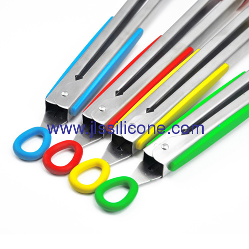 Qualified manufacture for silicone food tong with stainless steel handle