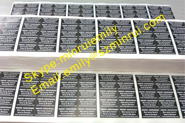 Custom Full Color Printed Frangible Warranty Stickers,None Removable Warranty Stickers,Destructive Paper Labels