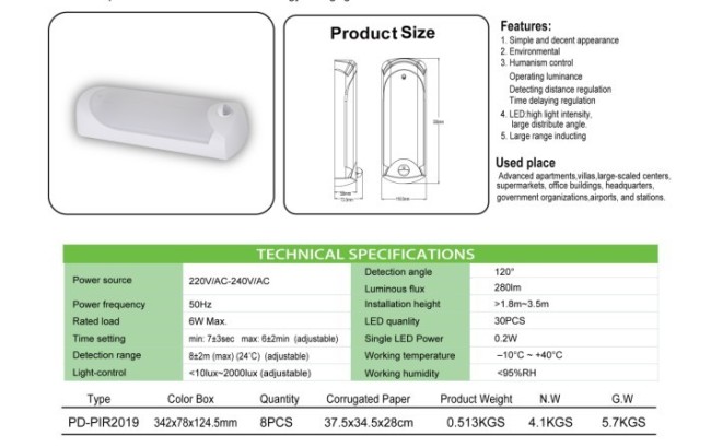 Infrared Motion Sensor Lamp