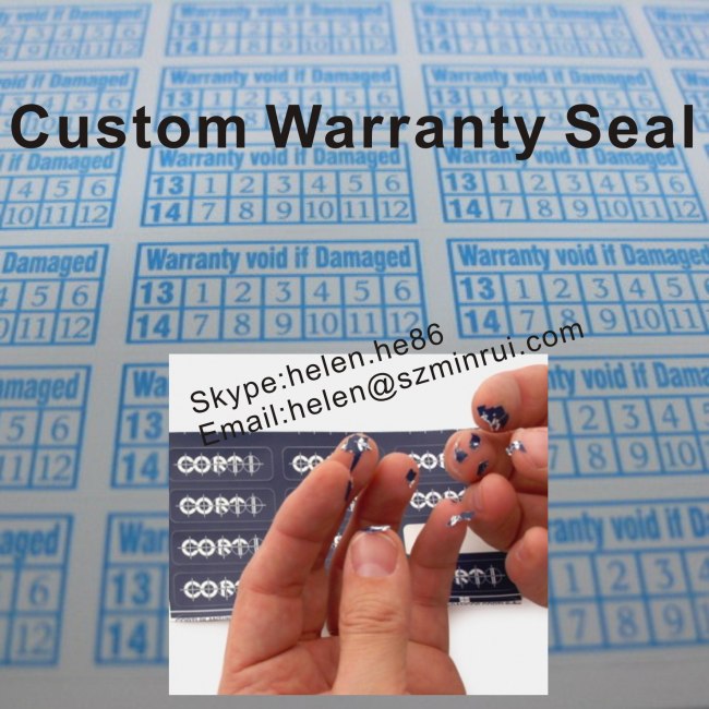 Custom Destructible Warranty Void Label Sticker,Tamper Evident Eggshell Round Warranty Paper Stickers