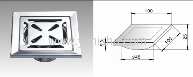 Stainless Steel Anti-odour Floor Drain with Clean Out with Outlet Diameter 45mm