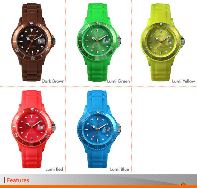 Hot silicon watches unisex 40mm Japan movt plastic case silicon watch strap 5ATM from Intimes branded silicon watches