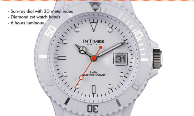 Top fashion watch brand Intimes watch unisex model IT-044 plastic case silicone band Japan movt. 5 ATM