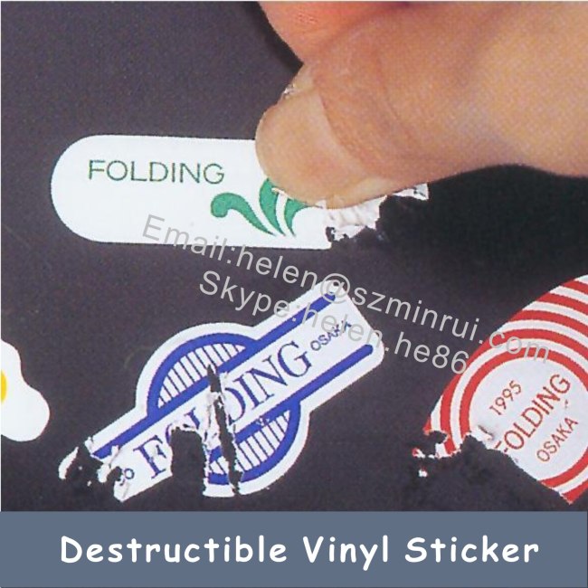 Custom Ultra Destructible Vinyl Security Passed Inspection Sticker,If Tampered Will Broken Into Tiny Pieces 