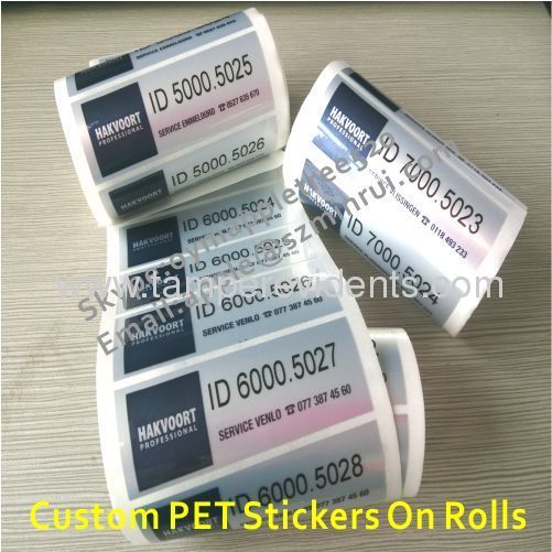 Custom Matt Silver PET Stickers,Waterproof Silver Foil Labels With Serial Numbers,Laminated Adhesive PET Label 