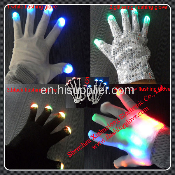 LED Glowing Gloves as Halloween Supply