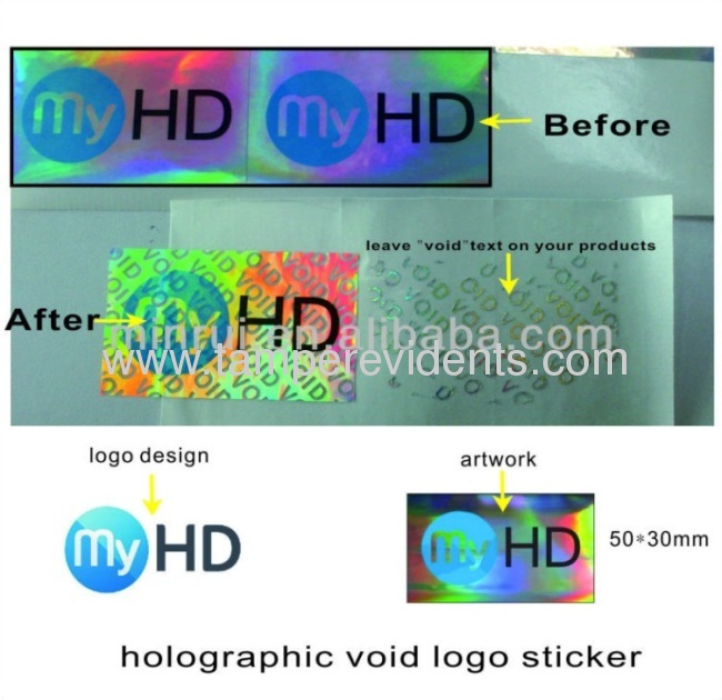 Custom Printing VOID Seal Labels,Special Hologram VOID Security Stickers,Tamper Proof Hologram VOID Sticker 