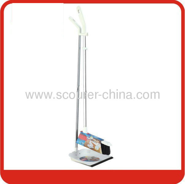 Dustpan and Broom with Stainless steel handle for home uses