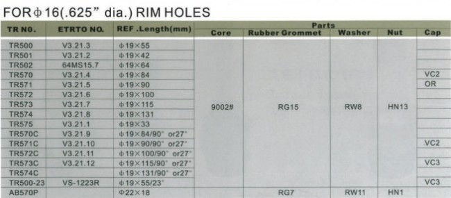 Tubeless Metal Clamp-in Valves for Truck & Bus (with 90° angle)