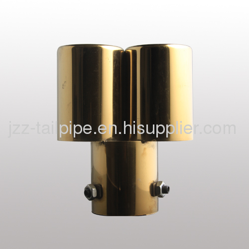 Gold-plated universal dual stainless steel car tail pipe