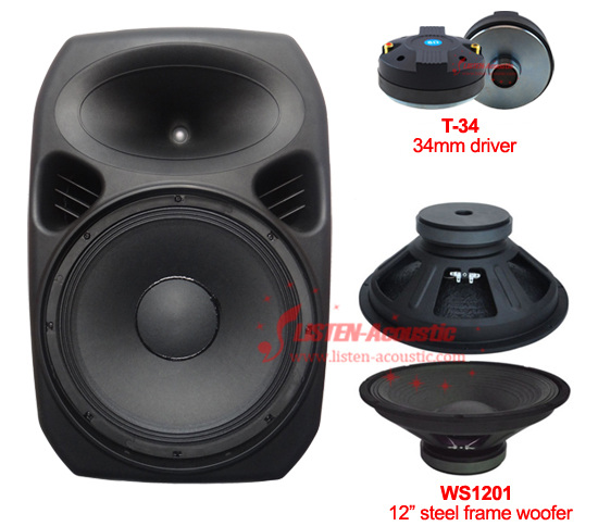 12inch 2 way Professional plastic speaker box