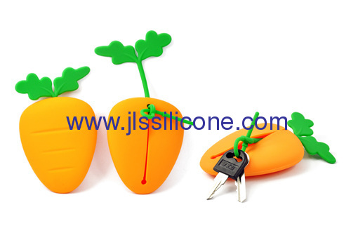 Carrot shaped silicone keychain