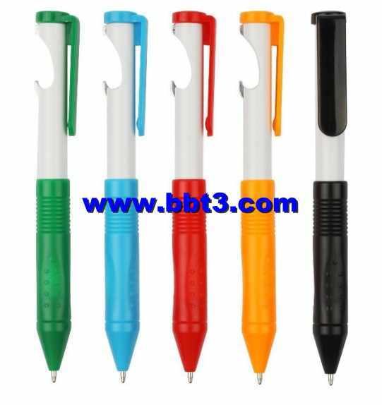 Promotional bottle opener ballpen with rubber grip