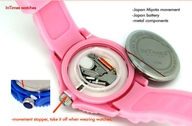 Intimes wholesale watches for kids with Japan movt plastic case silicone watch strap 5ATM branded silicone watches